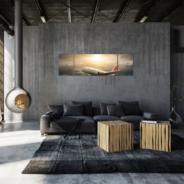 Obraz - Samolot w chmurach (170x50 cm)