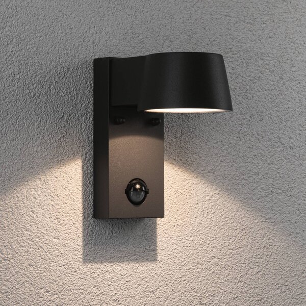 Paulmann Lampa zewnętrzna z czujnikiem ruchu Capea, czarny, aluminium, nowoczesny