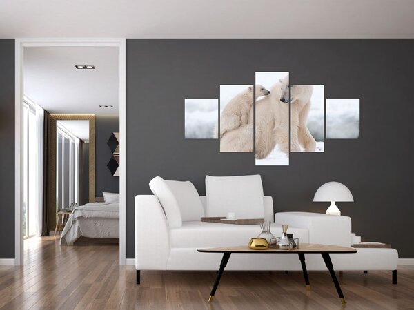 Obraz - Niedźwiedzie polarne (125x70 cm)