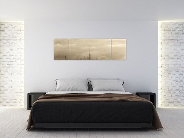 Obraz miasta w chmurach (170x50 cm)
