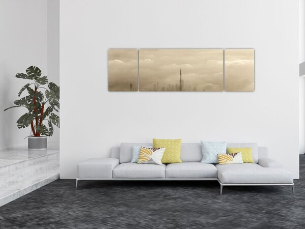 Obraz miasta w chmurach (170x50 cm)