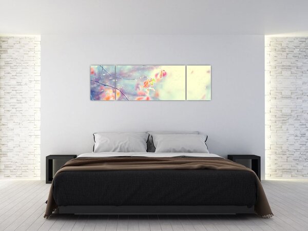 Obraz - Listki w lodzie (170x50 cm)