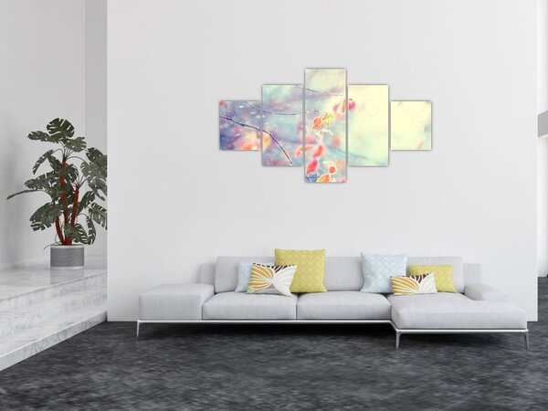 Obraz - Listki w lodzie (125x70 cm)