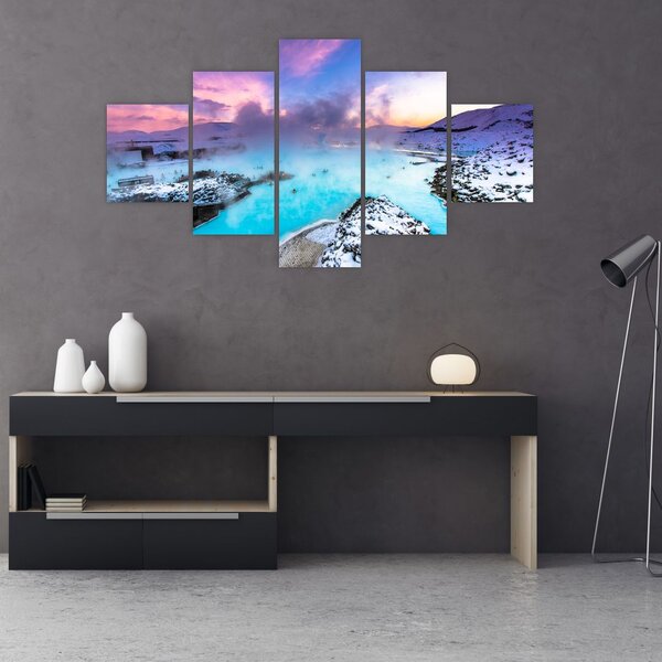 Obraz - Błękitna laguna na Islandii (125x70 cm)