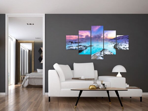 Obraz - Błękitna laguna na Islandii (125x70 cm)