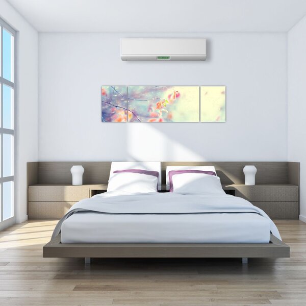 Obraz - Listki w lodzie (170x50 cm)