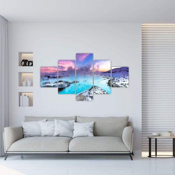 Obraz - Błękitna laguna na Islandii (125x70 cm)