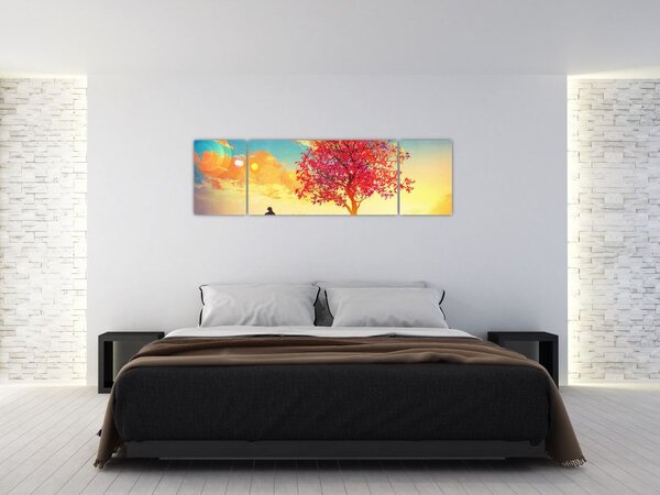 Obraz drzewa na wzgórzu (170x50 cm)
