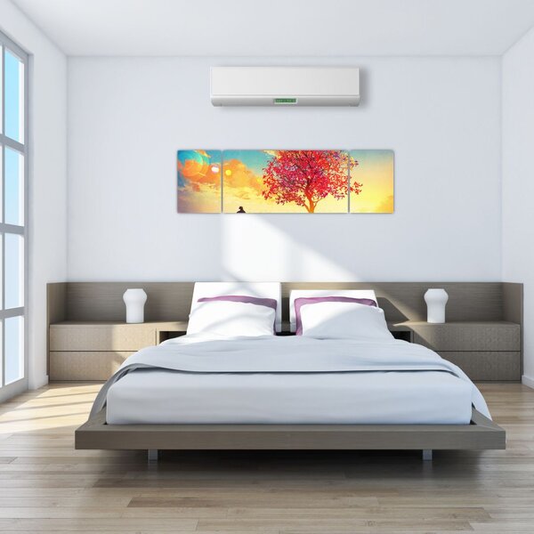 Obraz drzewa na wzgórzu (170x50 cm)