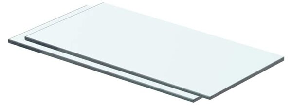 Półki, 2 szt., szklany, przezroczysty panel, 40 x 15 cm