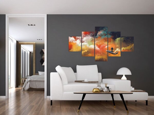 Obraz - człowiek unoszący się w kosmosie (125x70 cm)