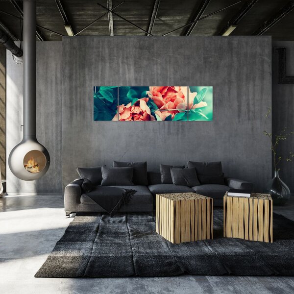 Obraz wiosennych kwiatów (170x50 cm)