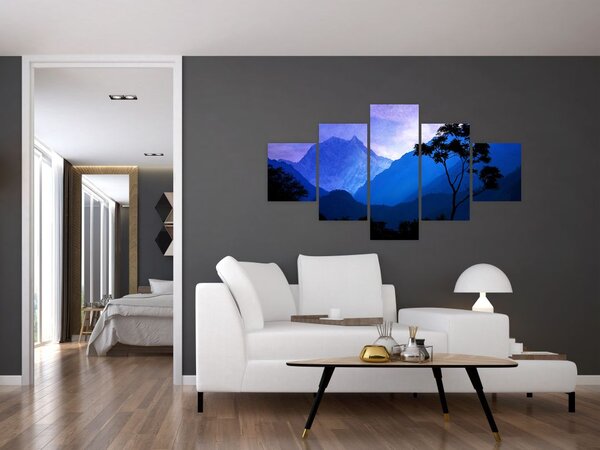 Obraz - Nocne niebo w Nepalu (125x70 cm)