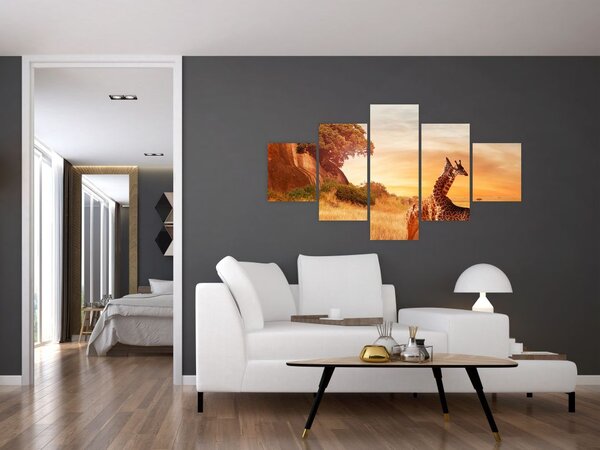 Obraz - Żyrafy w Afryce (125x70 cm)