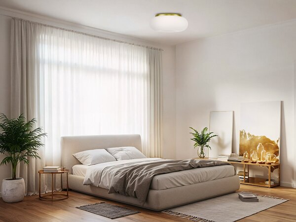 LAMPA SUFITOWA PLAFON NOWOCZESNA BIAŁO-ZŁOTA BIANTE D28