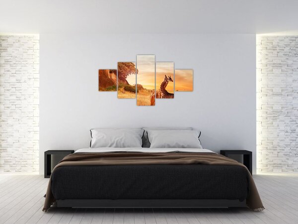 Obraz - Żyrafy w Afryce (125x70 cm)