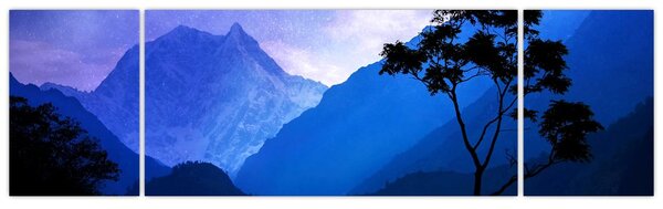 Obraz - Nocne niebo w Nepalu (170x50 cm)