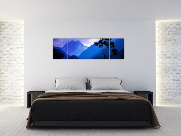 Obraz - Nocne niebo w Nepalu (170x50 cm)