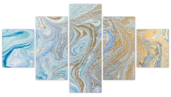 Obraz - Niebieski marmur (125x70 cm)