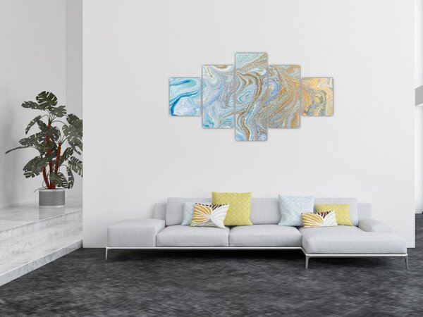 Obraz - Niebieski marmur (125x70 cm)