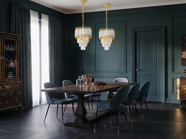 LAMPA WISZĄCA ŻYRANDOL KRYSZTAŁOWY BIAŁO-ZŁOTY MAZINI D25