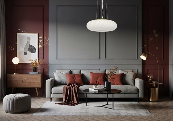 LAMPA WISZĄCA SUFITOWA NOWOCZESNA BIAŁO-ZŁOTA MONARTE D38