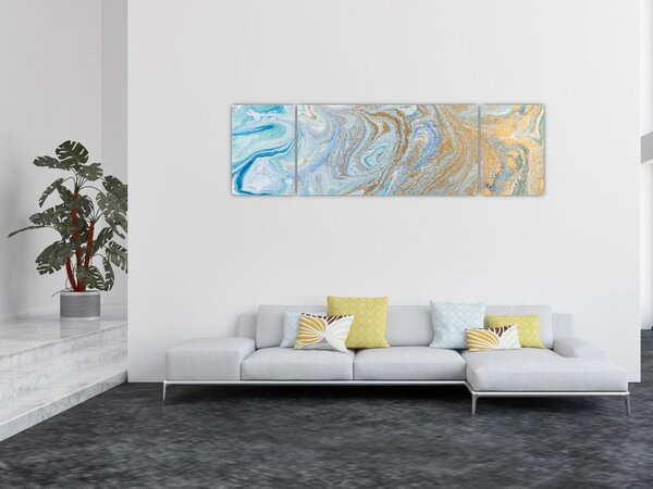 Obraz - Niebieski marmur (170x50 cm)