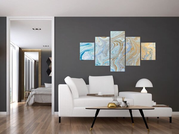 Obraz - Niebieski marmur (125x70 cm)