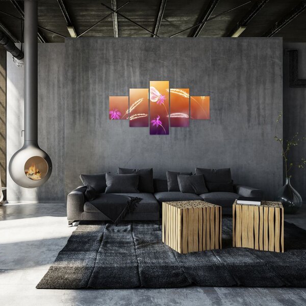 Obraz - Różowy motyl (125x70 cm)
