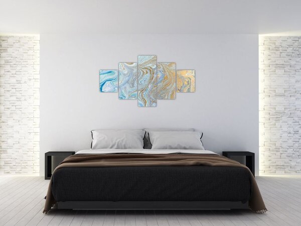 Obraz - Niebieski marmur (125x70 cm)