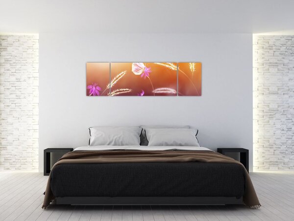 Obraz - Różowy motyl (170x50 cm)