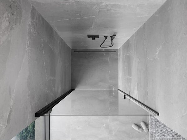 Mexen Mist-B drzwi prysznicowe uchylne 60 cm, transparent, czarne - 8A2-060-000-70-00