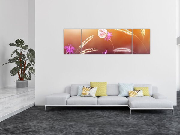 Obraz - Różowy motyl (170x50 cm)
