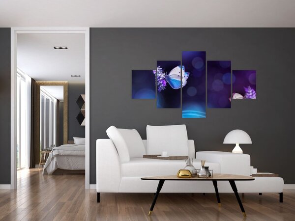 Obraz - Motyle na lawendie (125x70 cm)
