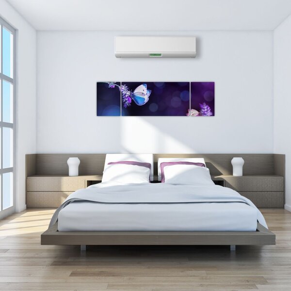 Obraz - Motyle na lawendie (170x50 cm)