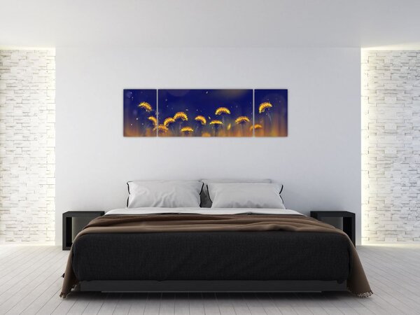 Obraz - Dmuchawce (170x50 cm)