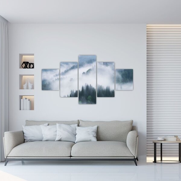 Obraz - Drzewa we mgle (125x70 cm)