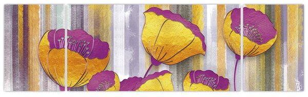 Obraz - Ilustracja kwiatów (170x50 cm)