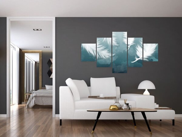 Obraz - Białe pióro (125x70 cm)