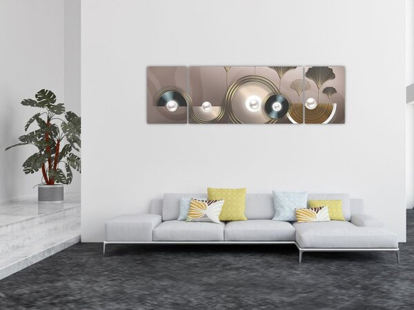 Obraz - Złotobrązowa abstrakcja (170x50 cm)