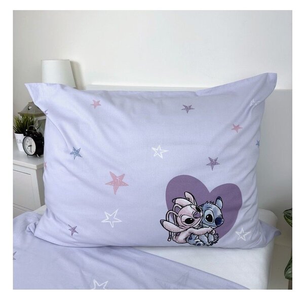 Bawełniana jednoosobowa pościel dziecięca 140x200 cm Lilo and Stitch "Heart" – Jerry Fabrics