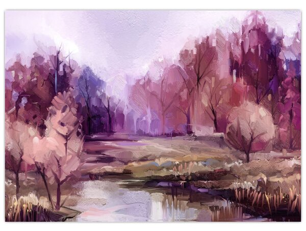 Obraz - Malarstwo pejzażowe jesienne (70x50 cm)