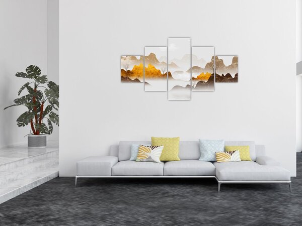 Obraz - Góry we mgle (125x70 cm)