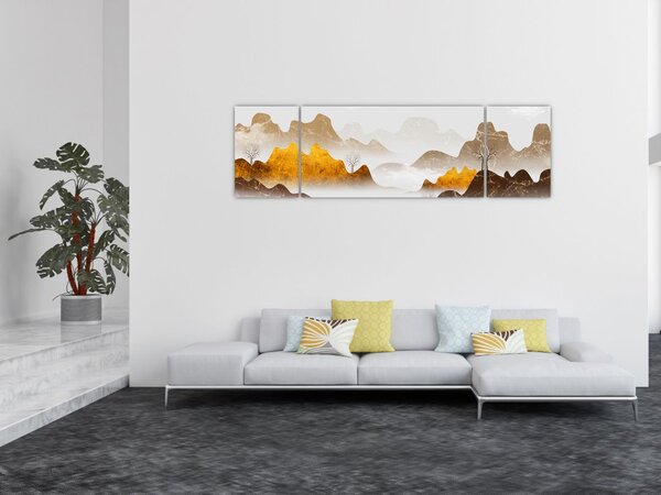 Obraz - Góry we mgle (170x50 cm)