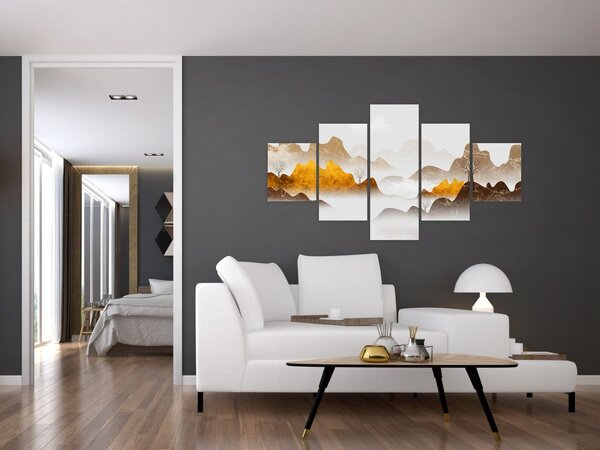 Obraz - Góry we mgle (125x70 cm)