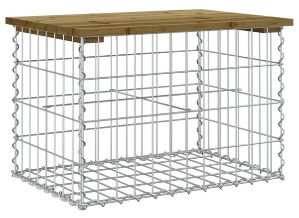 Ławka ogrodowa z gabionem, 63x44x42 cm, impregnowana sosna