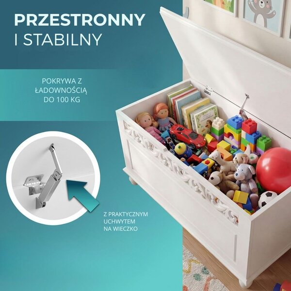 Skrzynia drewniana JERSEY, 80x40x48cm, biała Casaria