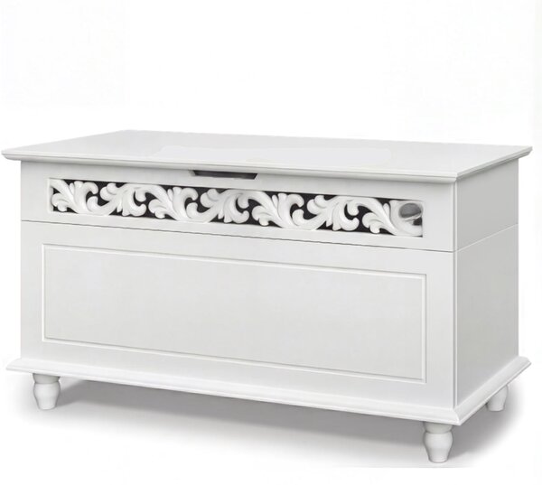 Skrzynia drewniana JERSEY, 80x40x48cm, biała Casaria