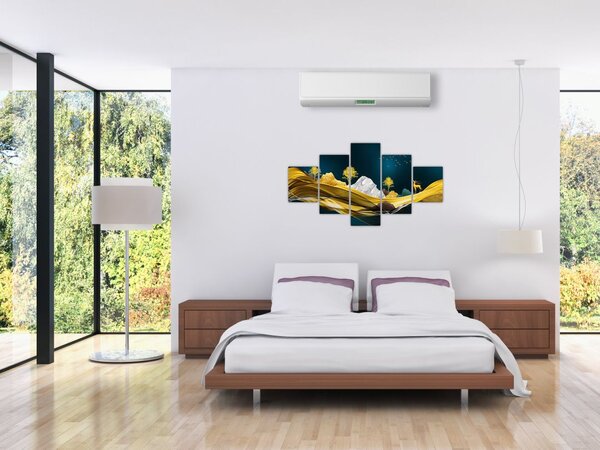 Obraz - Jeleń w krajobrazie (125x70 cm)
