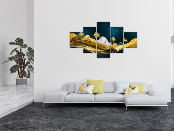Obraz - Jeleń w krajobrazie (125x70 cm)
